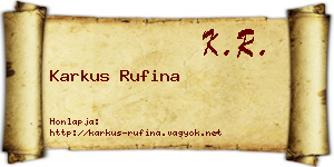 Karkus Rufina névjegykártya